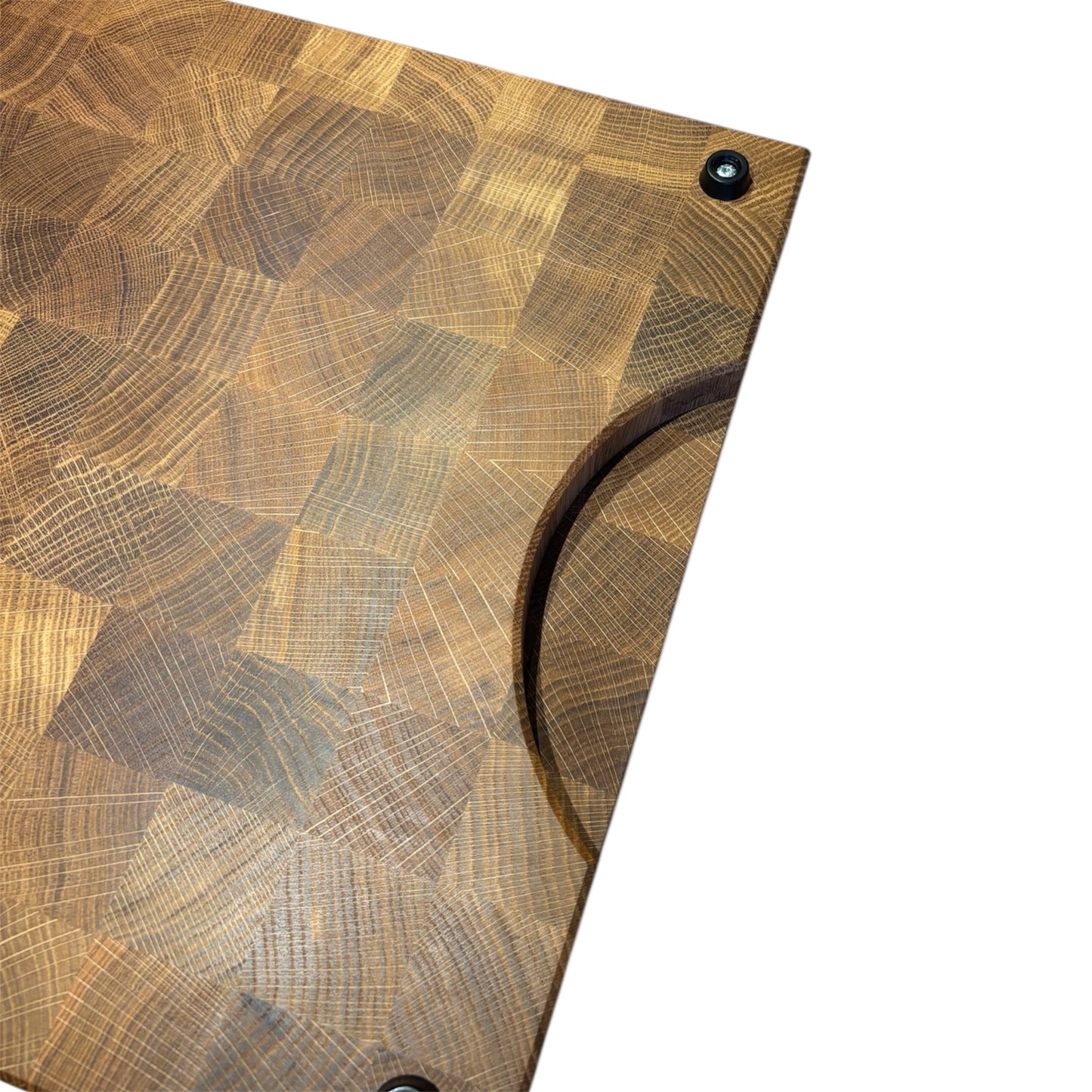 End grain oak cutting board with sap groove size XXL