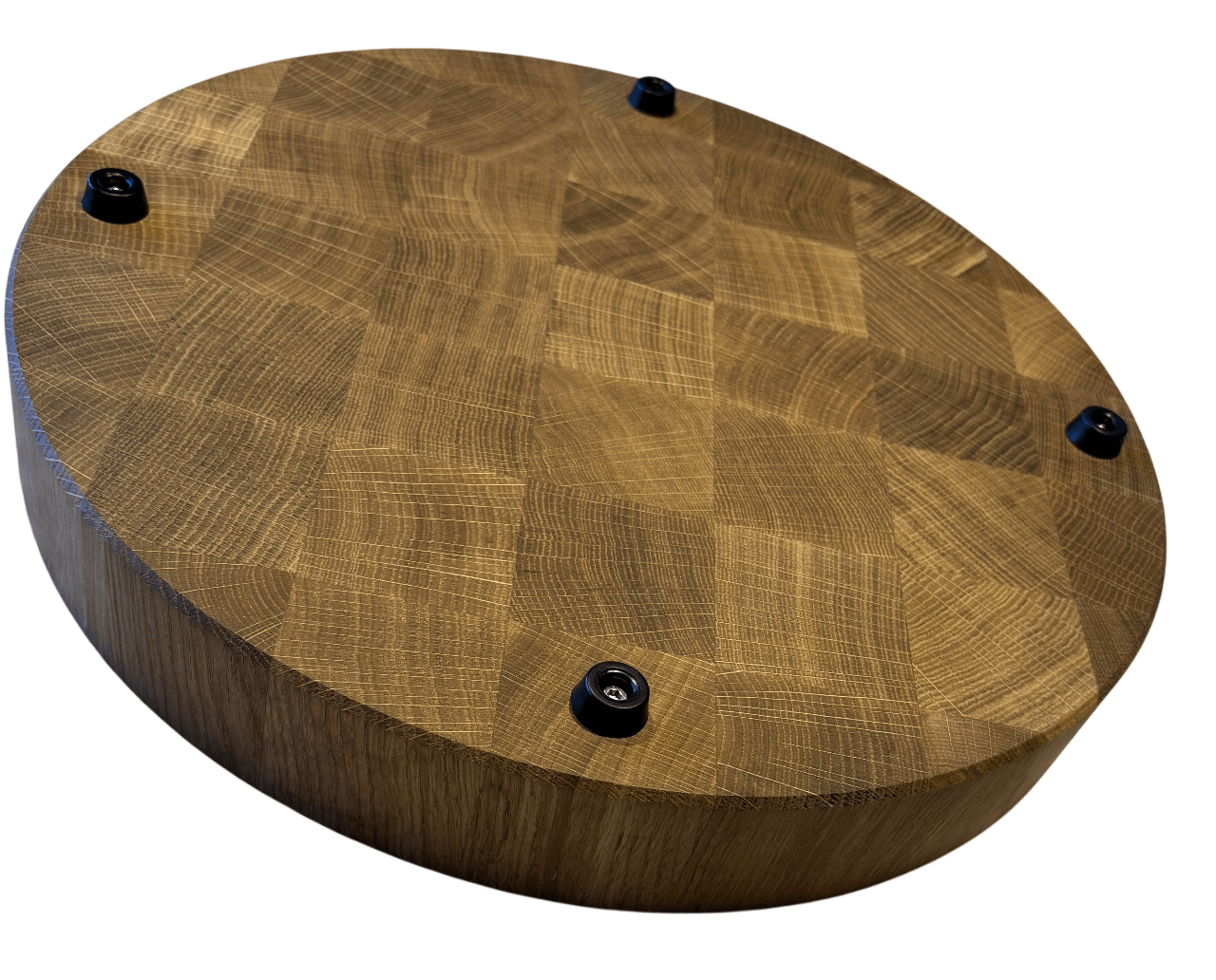 Schneidebrett Eiche rund aus Stirnholz - 39cm - Schwarzwaldbrett