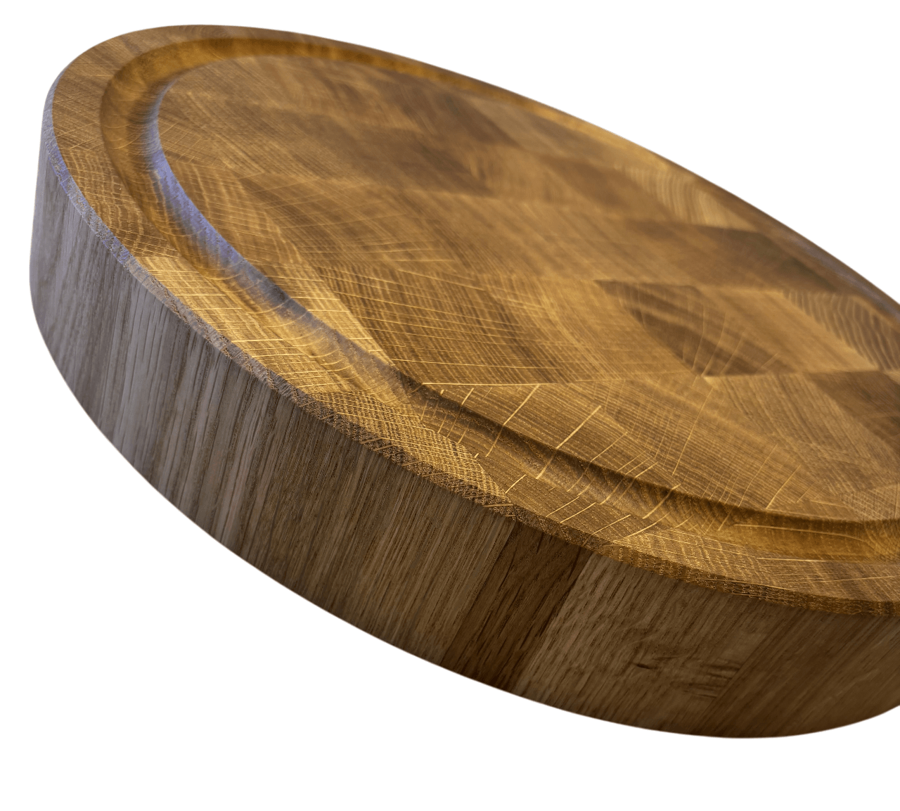 Schneidebrett Eiche rund aus Stirnholz - 39cm - Schwarzwaldbrett