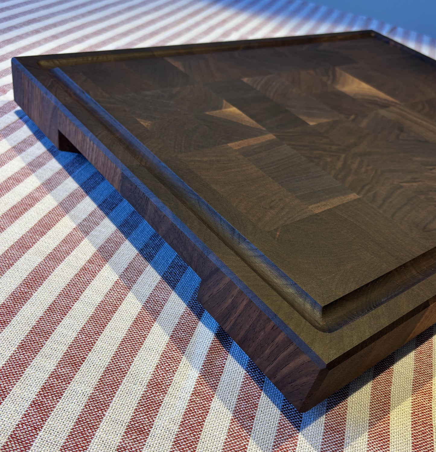 Cutting board walnut with juice groove, end grain - 49 x 35.5 x 4