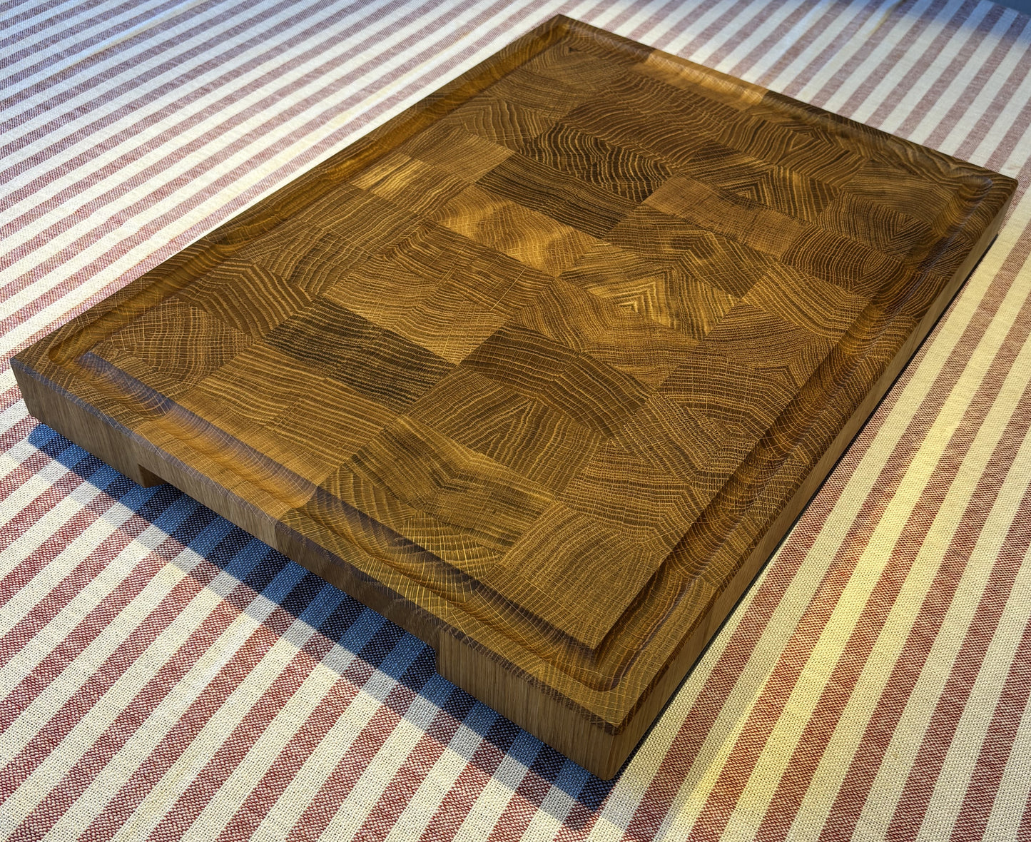 Cutting board oak with juice groove solid end grain 49 x 35.5 x 4