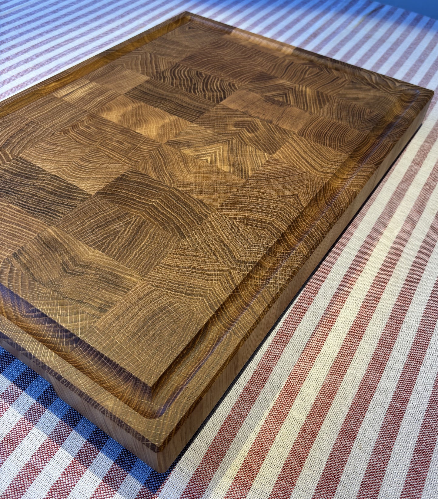 Cutting board oak with juice groove solid end grain 49 x 35.5 x 4