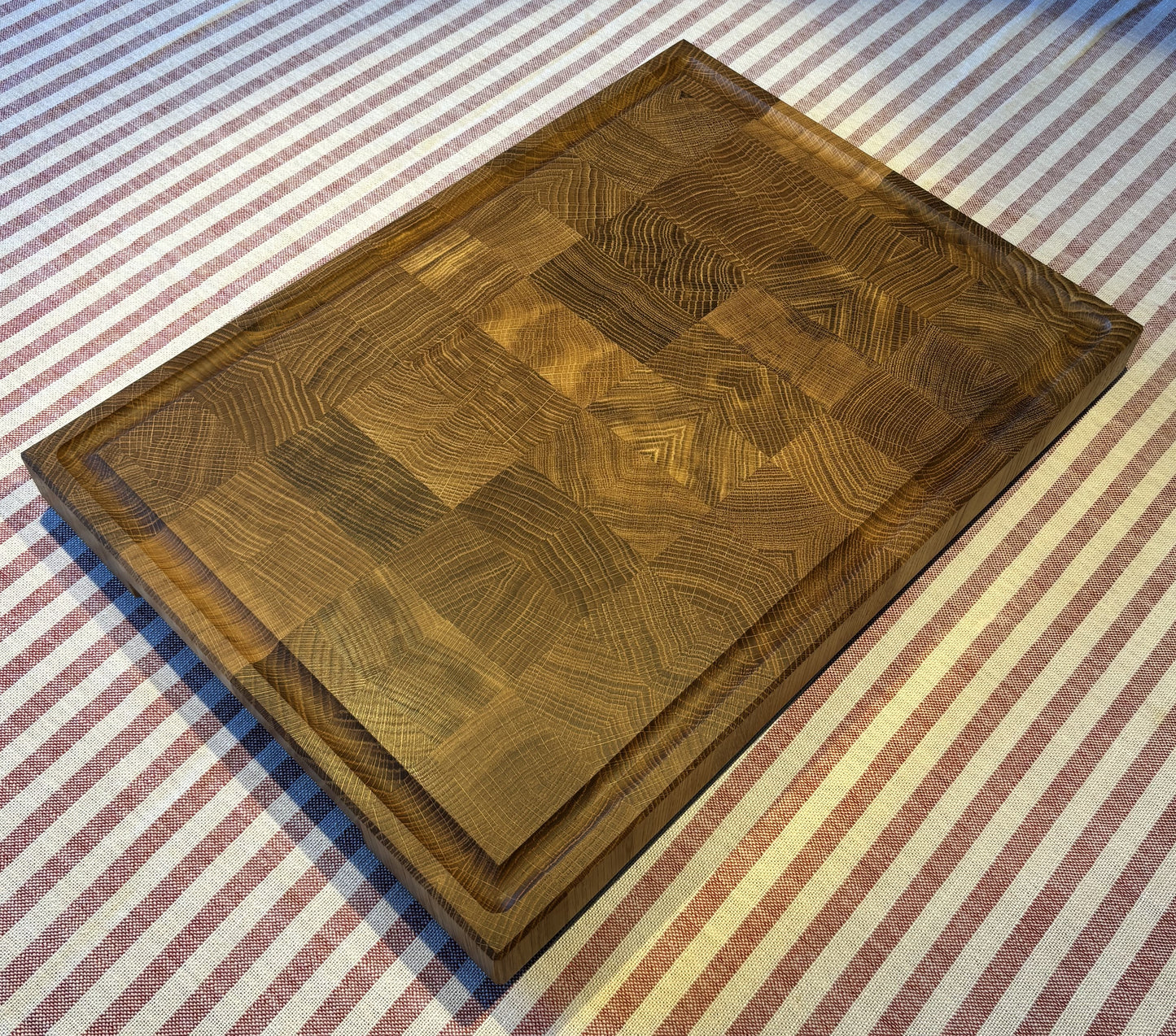 Cutting board oak with juice groove solid end grain 49 x 35.5 x 4