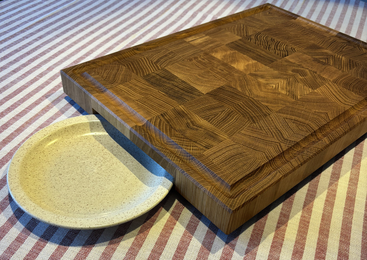 Cutting board oak with juice groove solid end grain 49 x 35.5 x 4