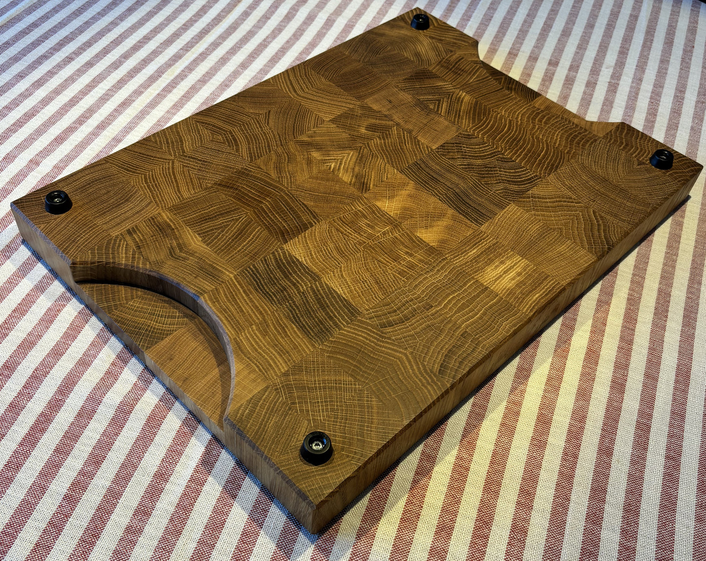 Cutting board oak with juice groove solid end grain 49 x 35.5 x 4