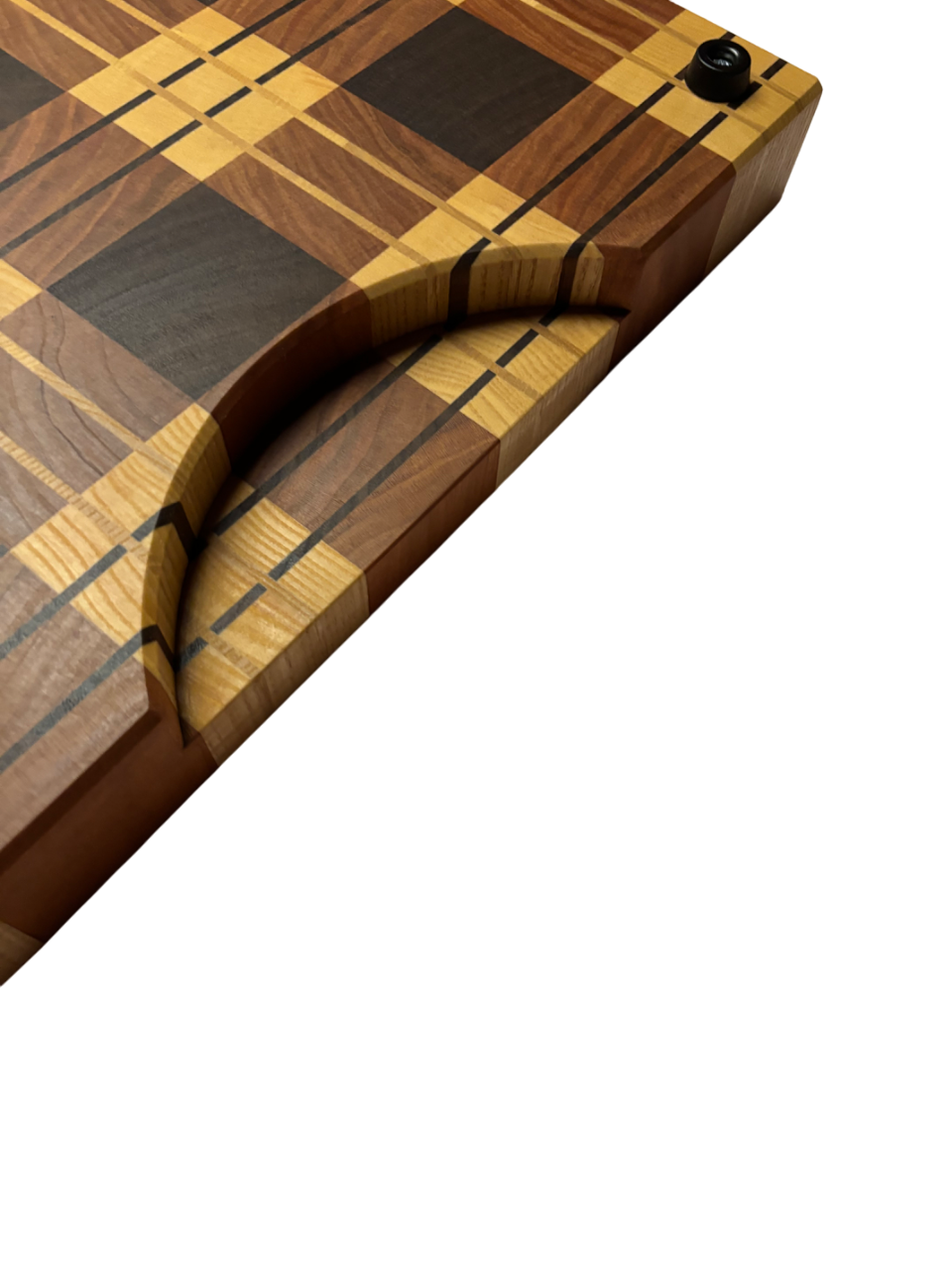 Cutting board cherry, walnut and ash with tartan pattern - 49.5 x 38.5 x 5