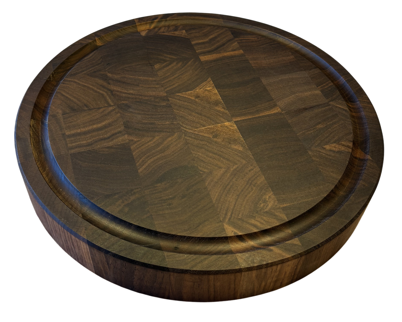 Cutting board round solid walnut - 39 cm