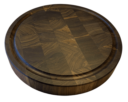 Schneidebrett rund Nussbaum Stirnholz - 39 cm - Schwarzwaldbrett