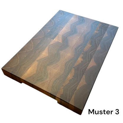 Nussbaum Schneidebrett Stirnholz  Muster 3