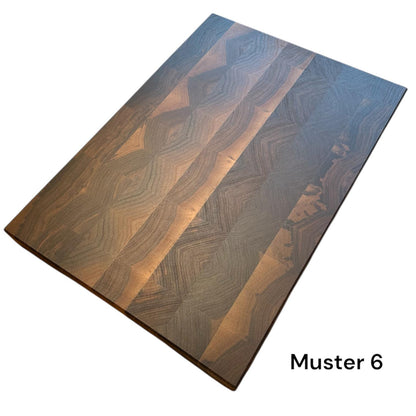Nussbaum Schneidebrett Stirnholz  Muster 6