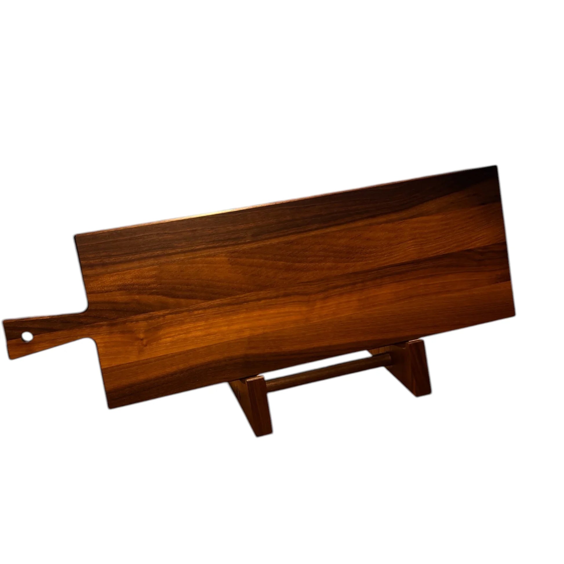 Nussbaum Servierbrett mit Halterung