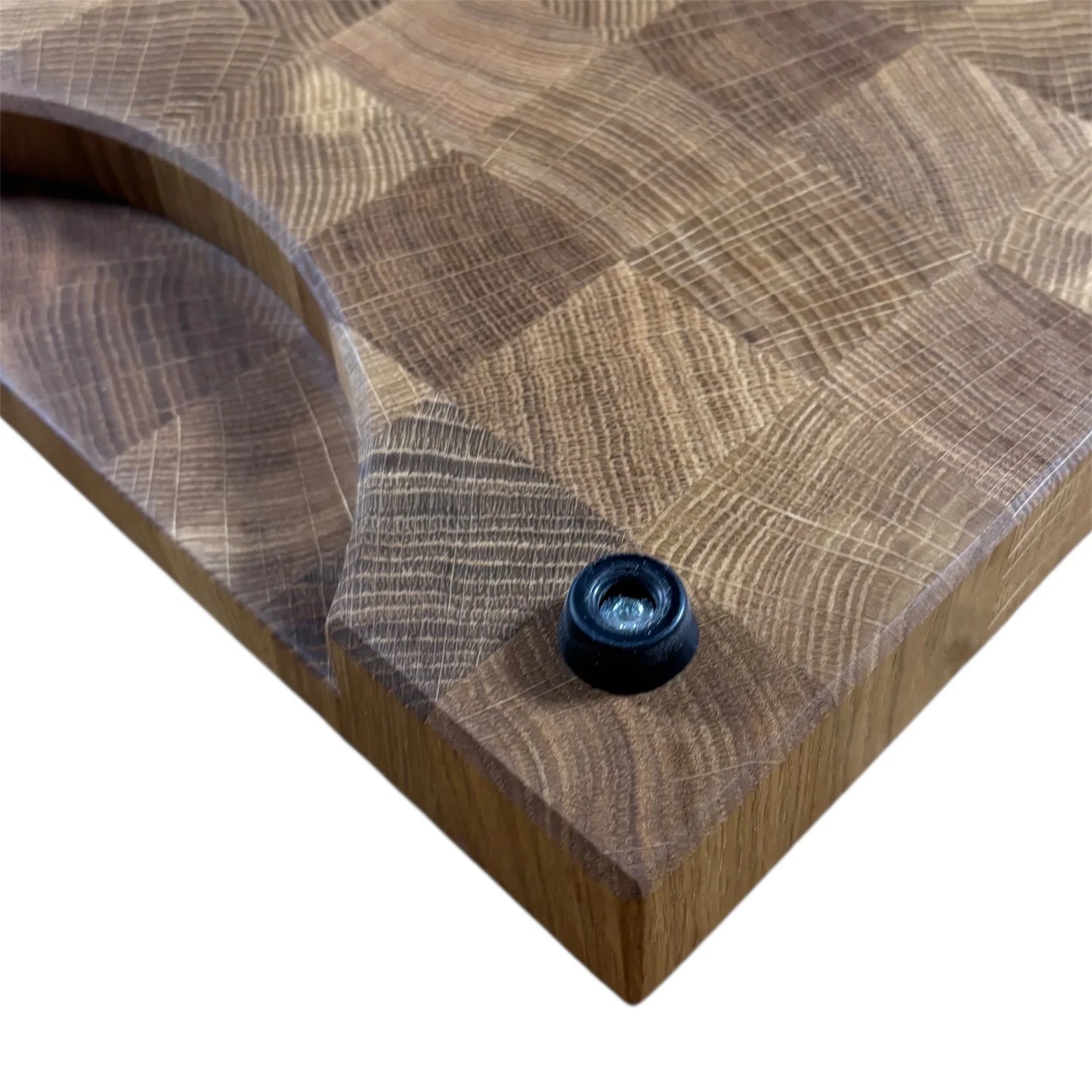 Stirnholz Schneidebrett Eiche Rückseite Fuß