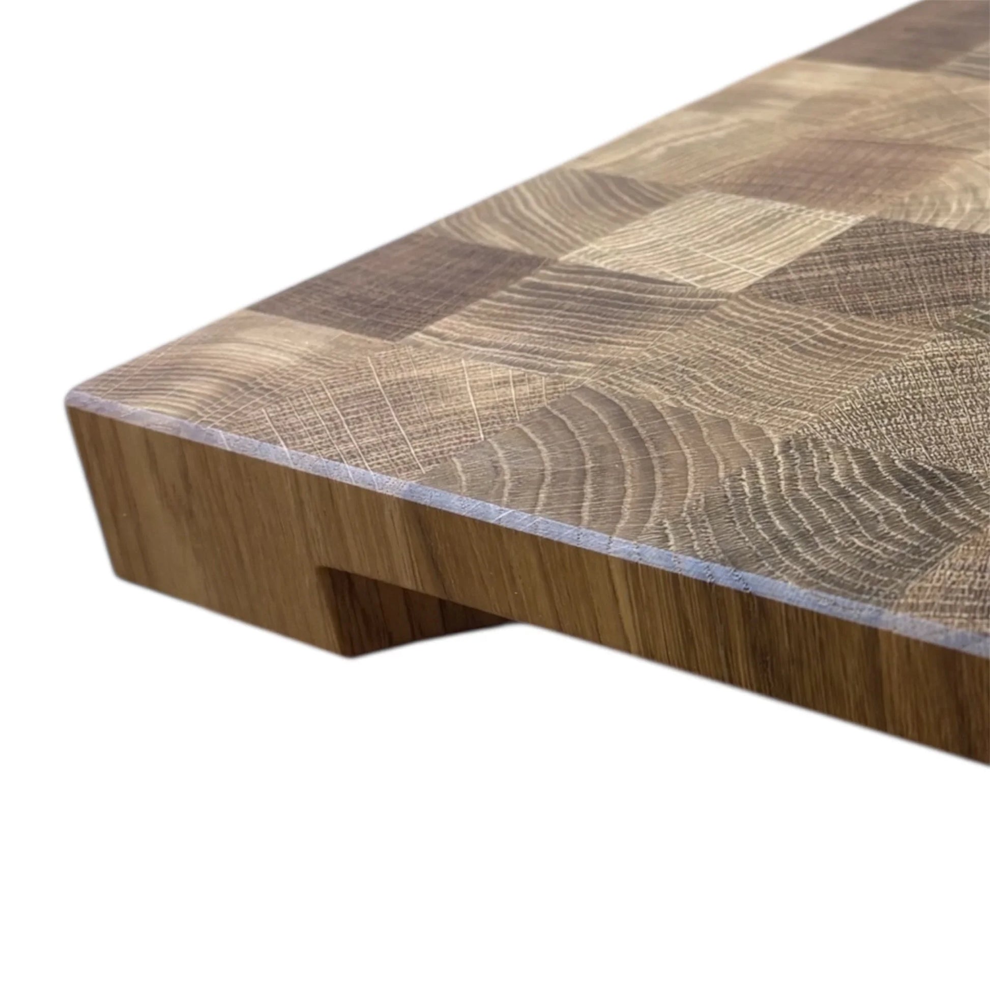 Stirnholz Schneidebrett Eiche Seitenansicht